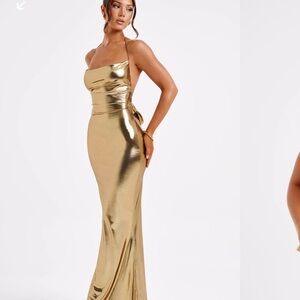 Elegant Gold Evening Gown
